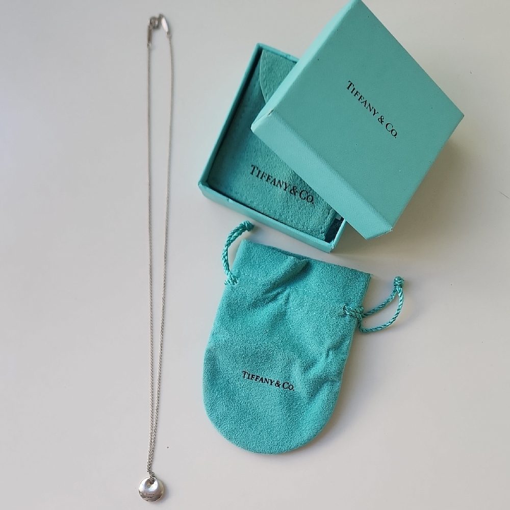 Tiffany & Co. Silver Pendant Necklace with Iconic Blue Packaging Circa 2007